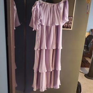 Lulus lavender off shoulder ruffled dress